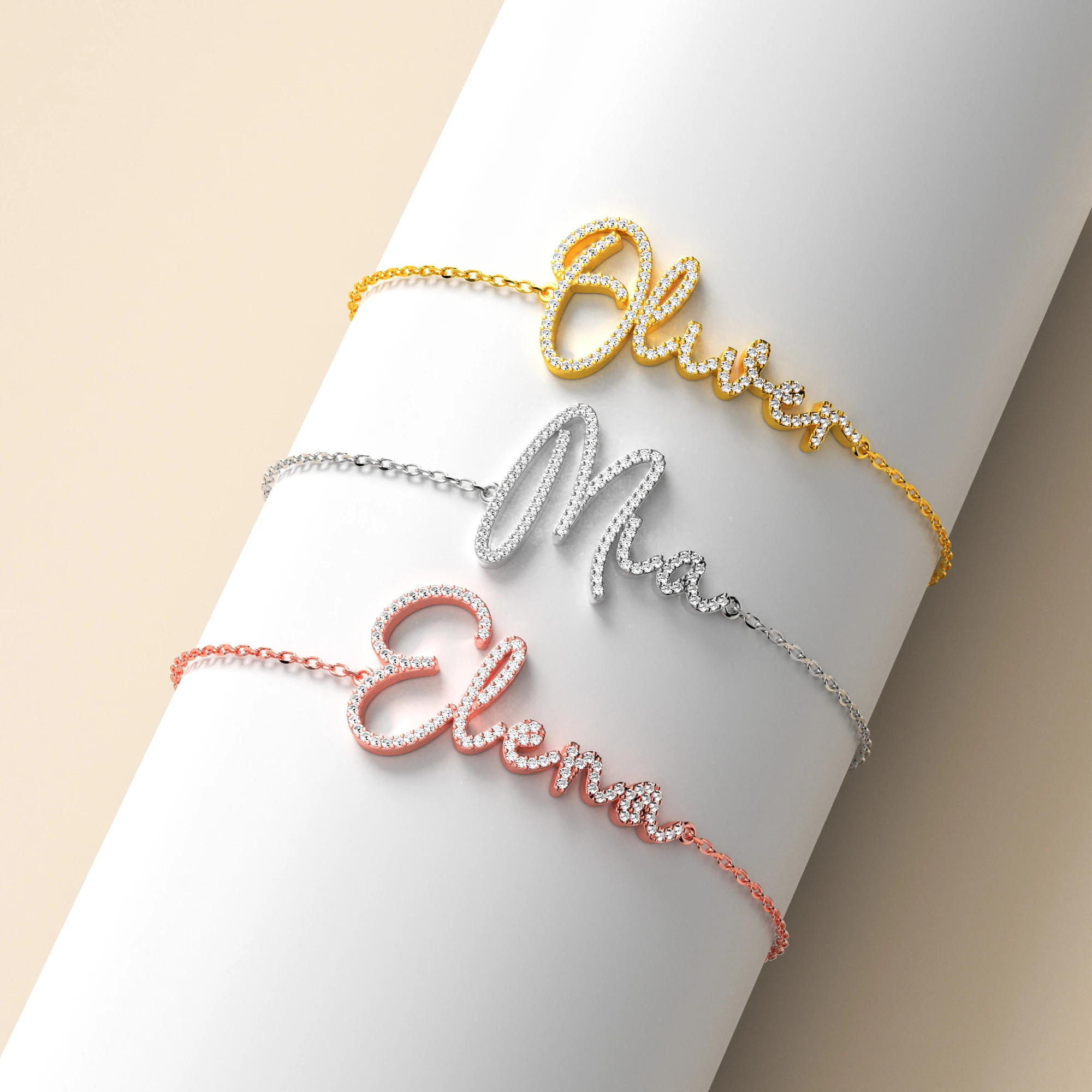 Custom Adjustable Pavé Name Bracelets
