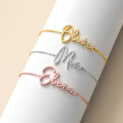 Custom Adjustable Pavé Name Bracelets