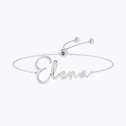 Custom Adjustable Pavé Name Bracelets