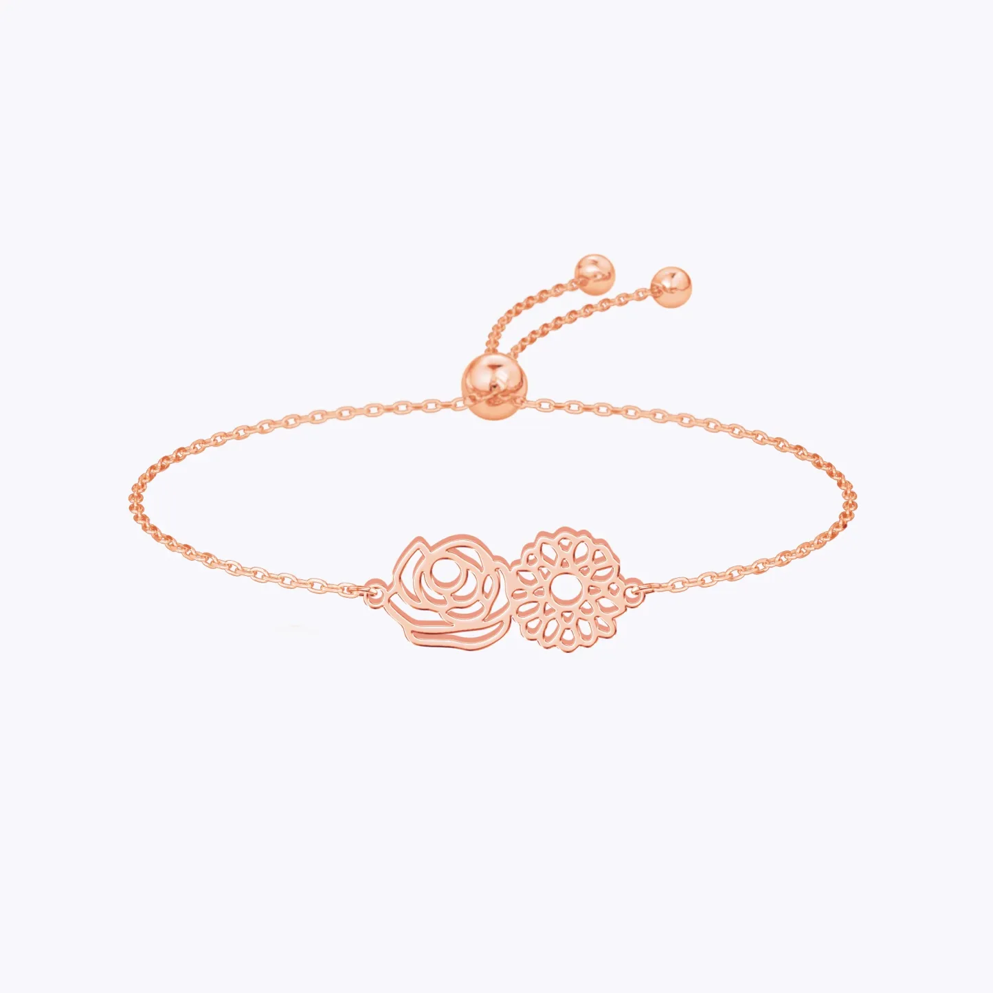 Custom 1-8 Birth Flower Outline Bracelet