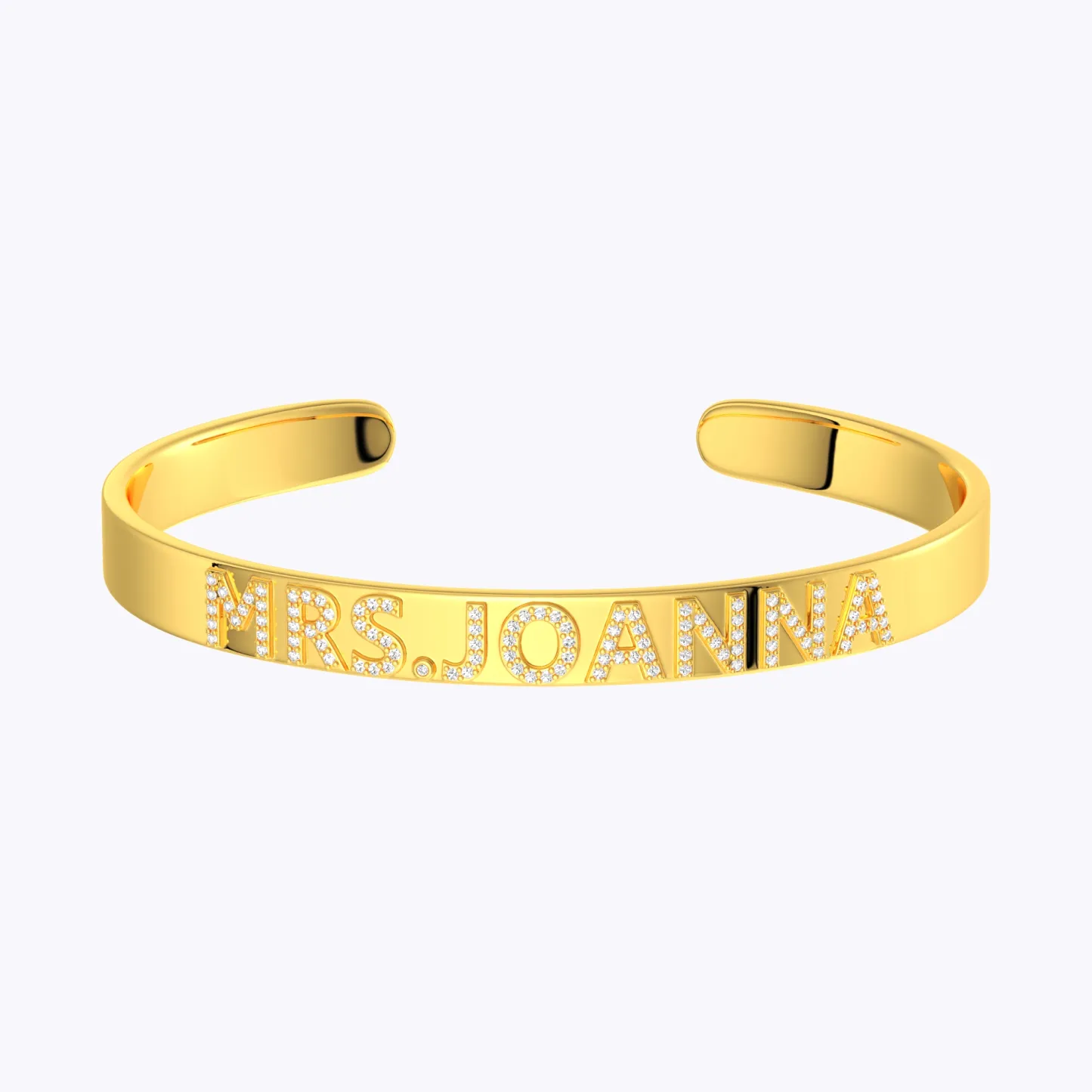 Custom Pavé Teacher Name Open Bangle