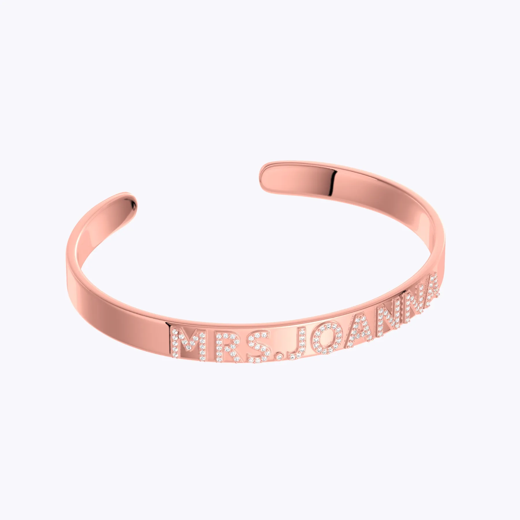 Custom Pavé Teacher Name Open Bangle