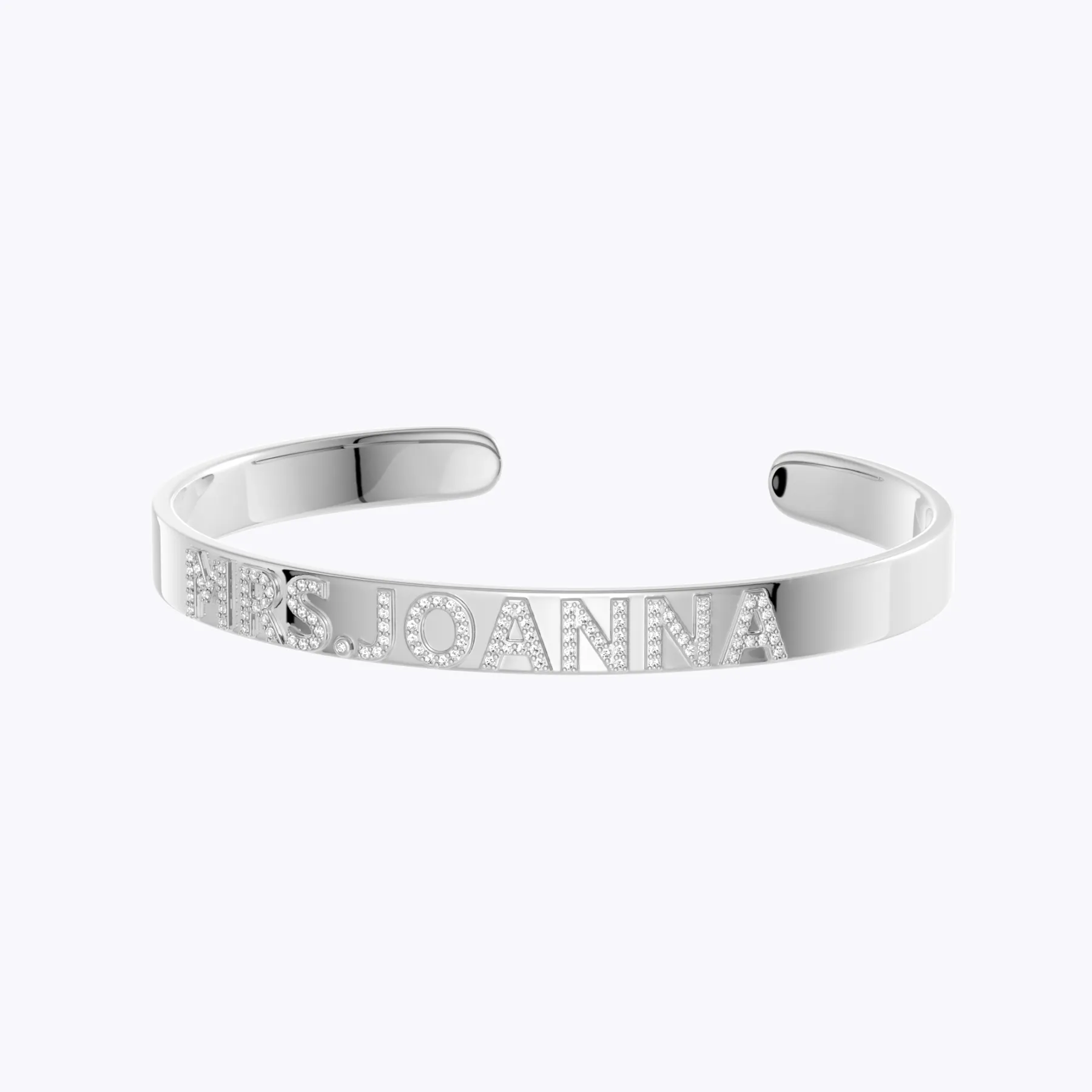 Custom Pavé Teacher Name Open Bangle