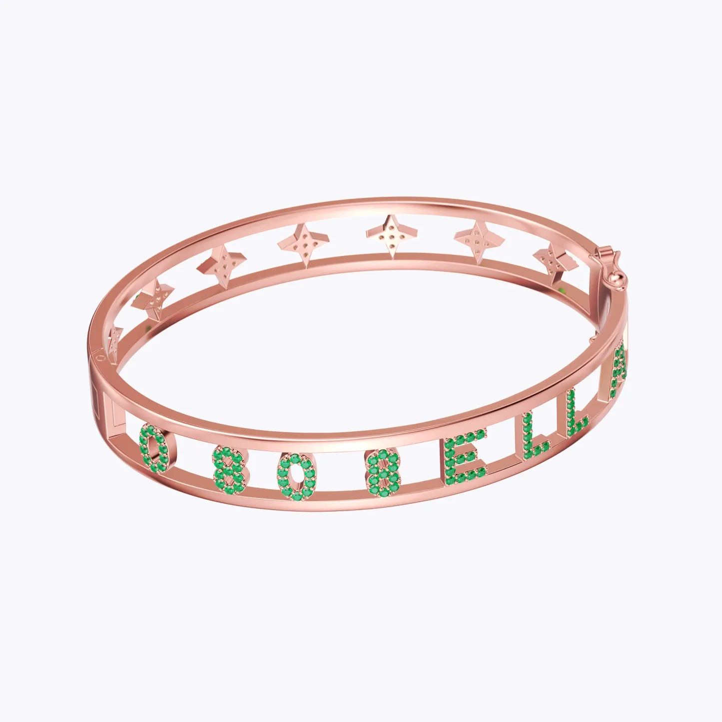 Custom Pavé Birthstone Hollow Name Bracelet