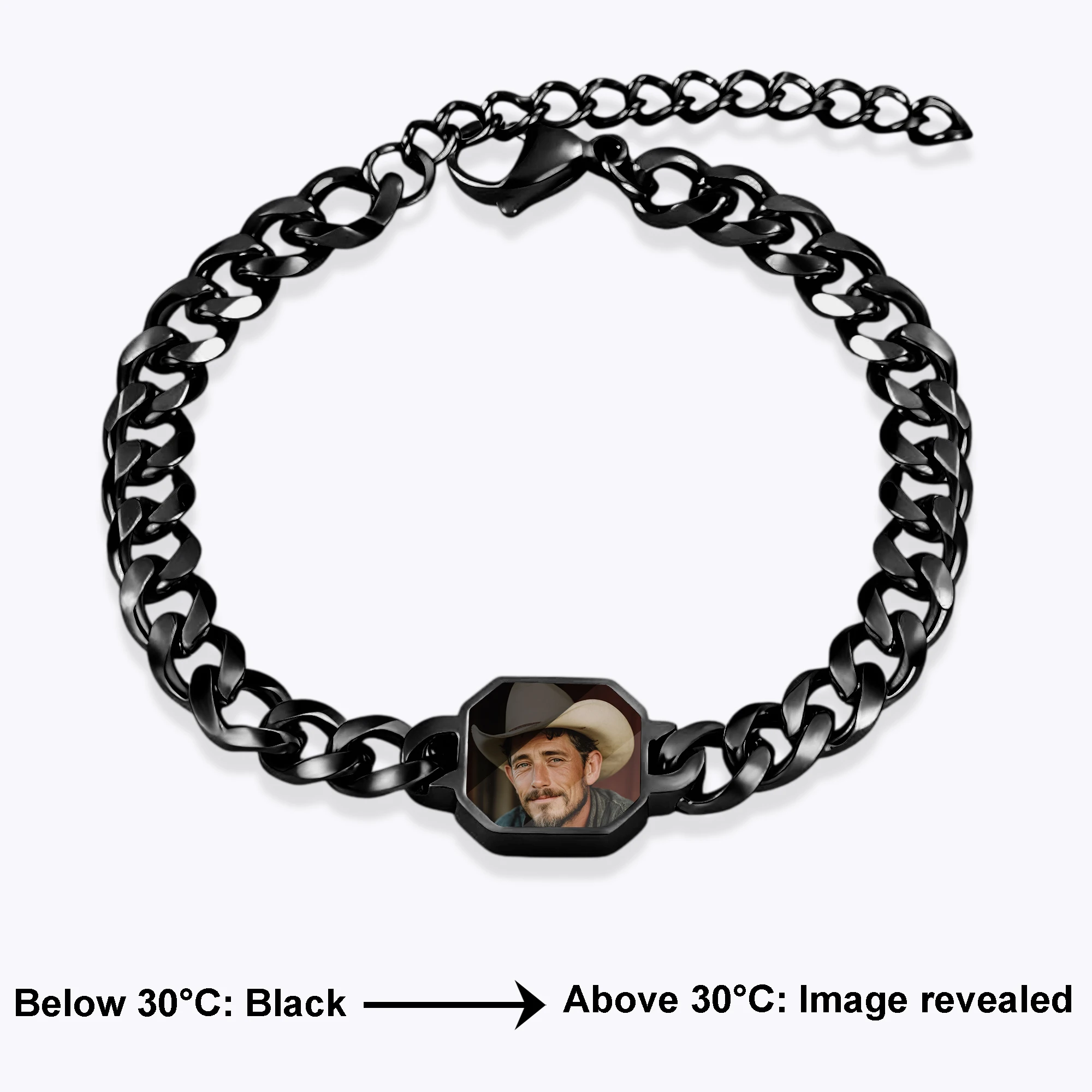 Custom Octagonal Hidden Photo Heat Activated Bracelet