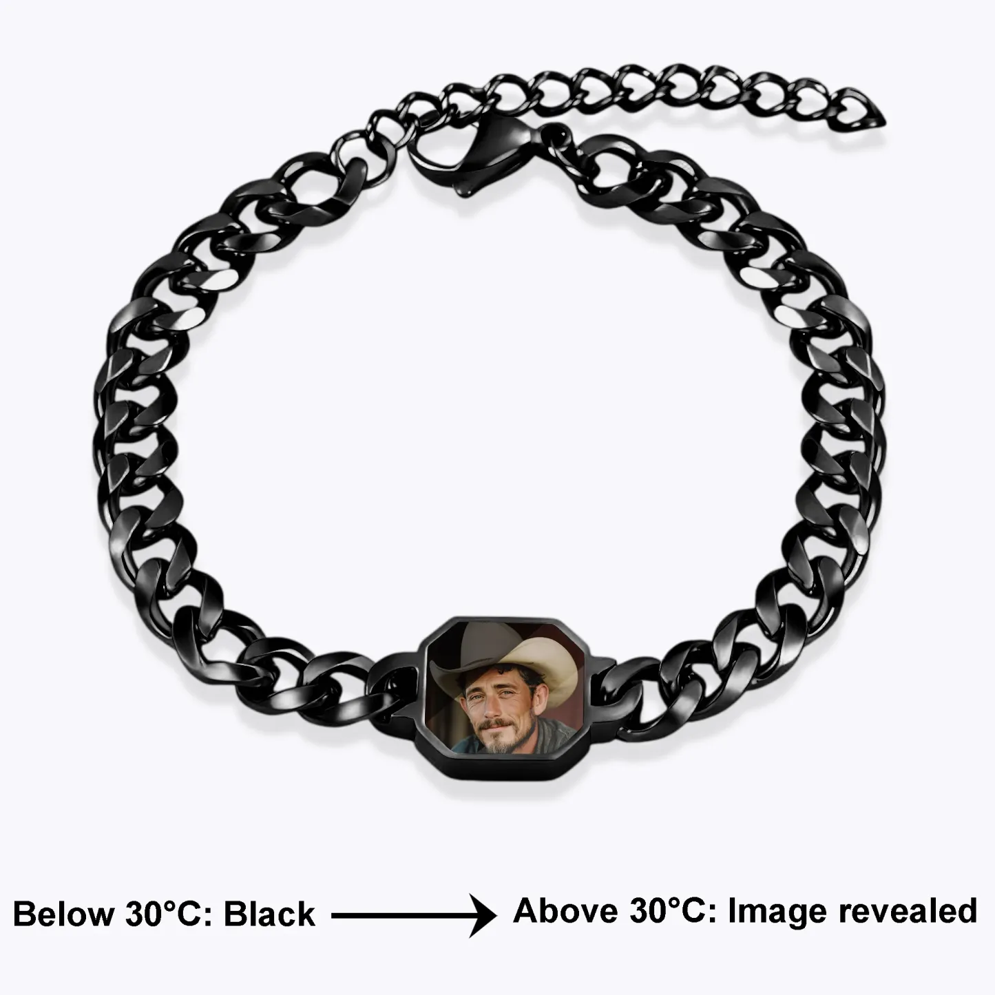 Custom Octagonal Hidden Photo Heat Activated Bracelet