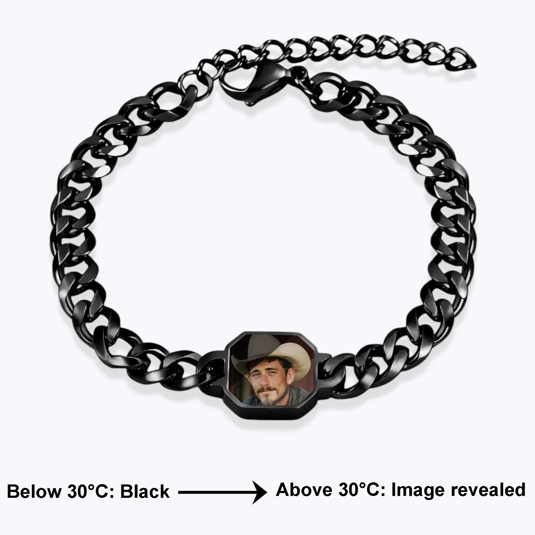 Custom Octagonal Hidden Photo Heat Activated Bracelet