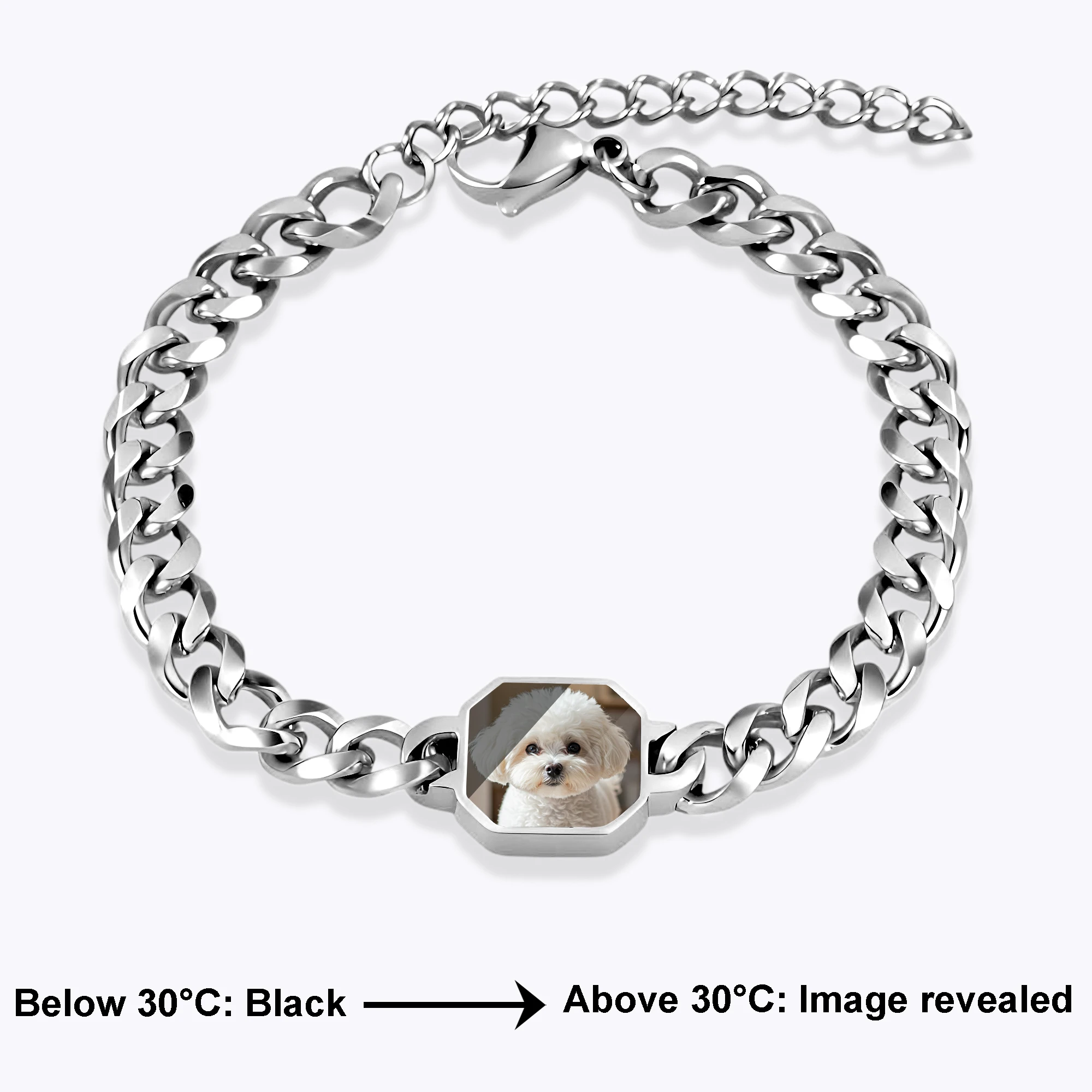 Custom Octagonal Hidden Photo Heat Activated Bracelet