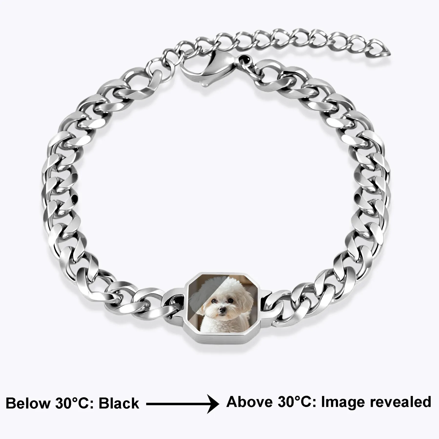 Custom Octagonal Hidden Photo Heat Activated Bracelet