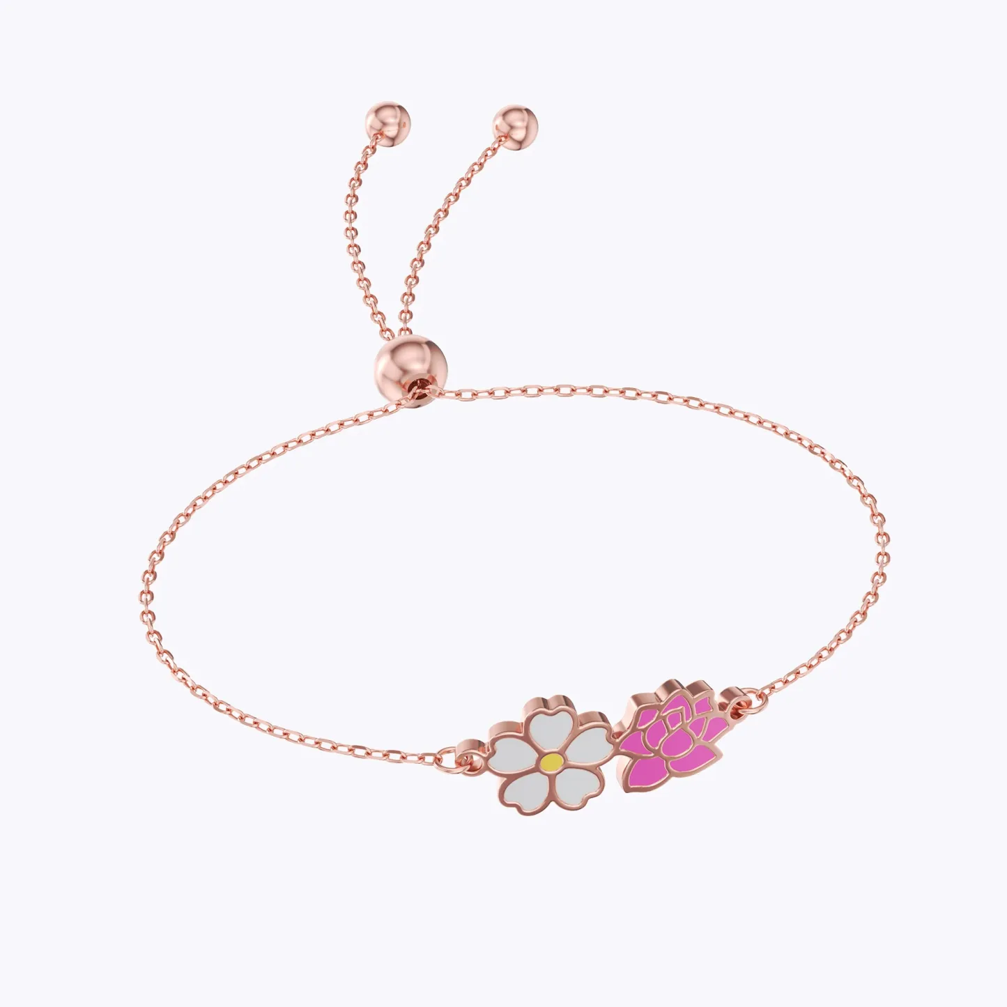 Custom 1-8 Connected Colorful Birth Flower Bracelet