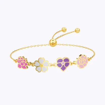 Custom 1-8 Colorful Birth Flower Bracelet