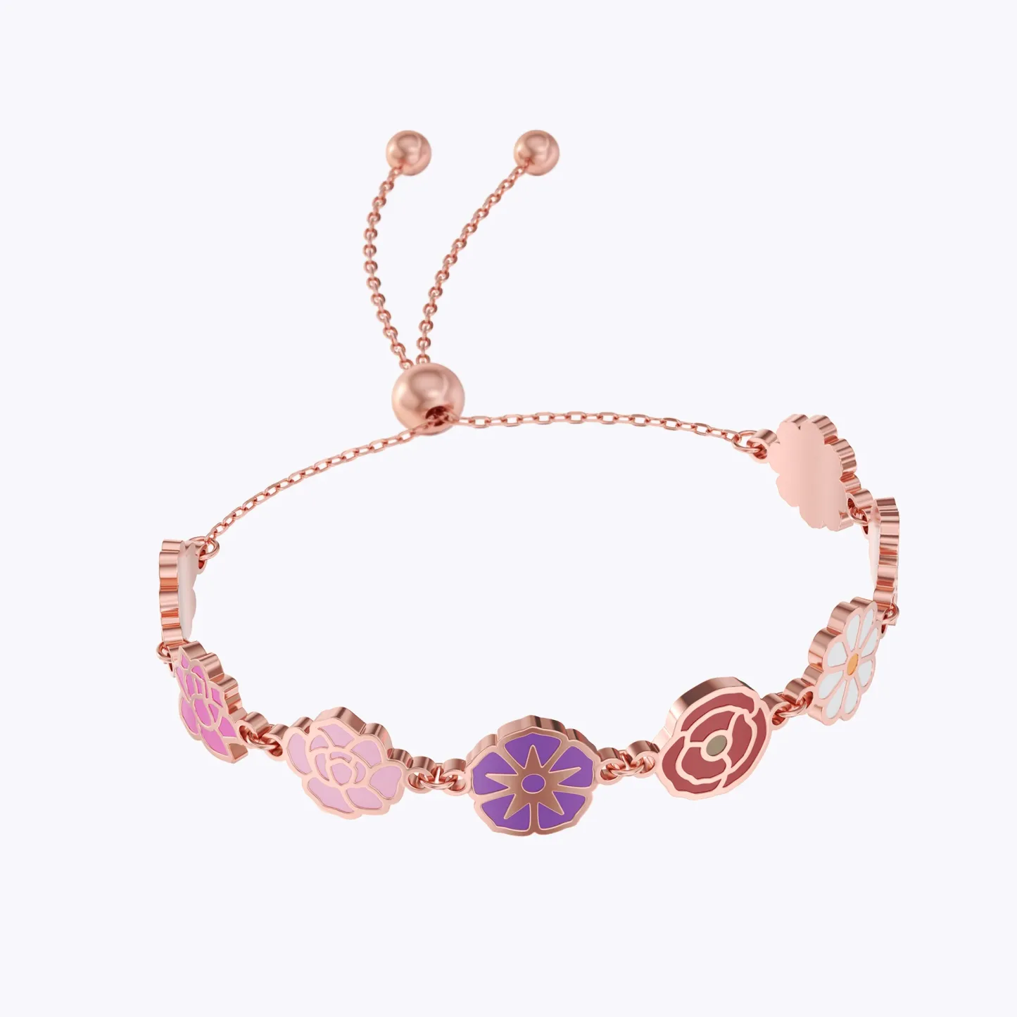 Custom 1-8 Colorful Birth Flower Bracelet