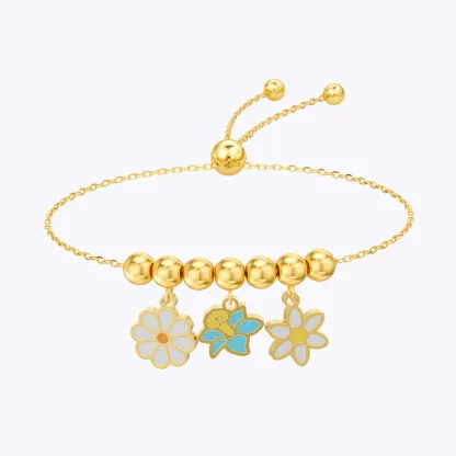 Custom 1-8 Birth Flower Adjustable Bracelet