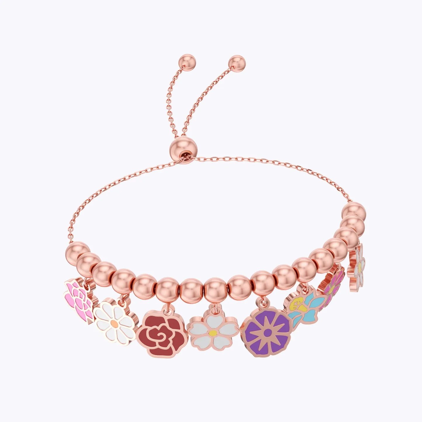 Custom 1-8 Birth Flower Adjustable Bracelet
