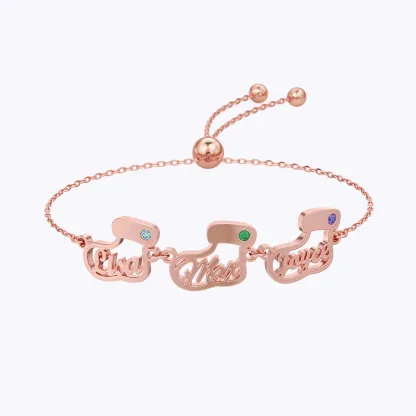 Custom 1-5 Name Christmas Stocking Adjustable Bracelet