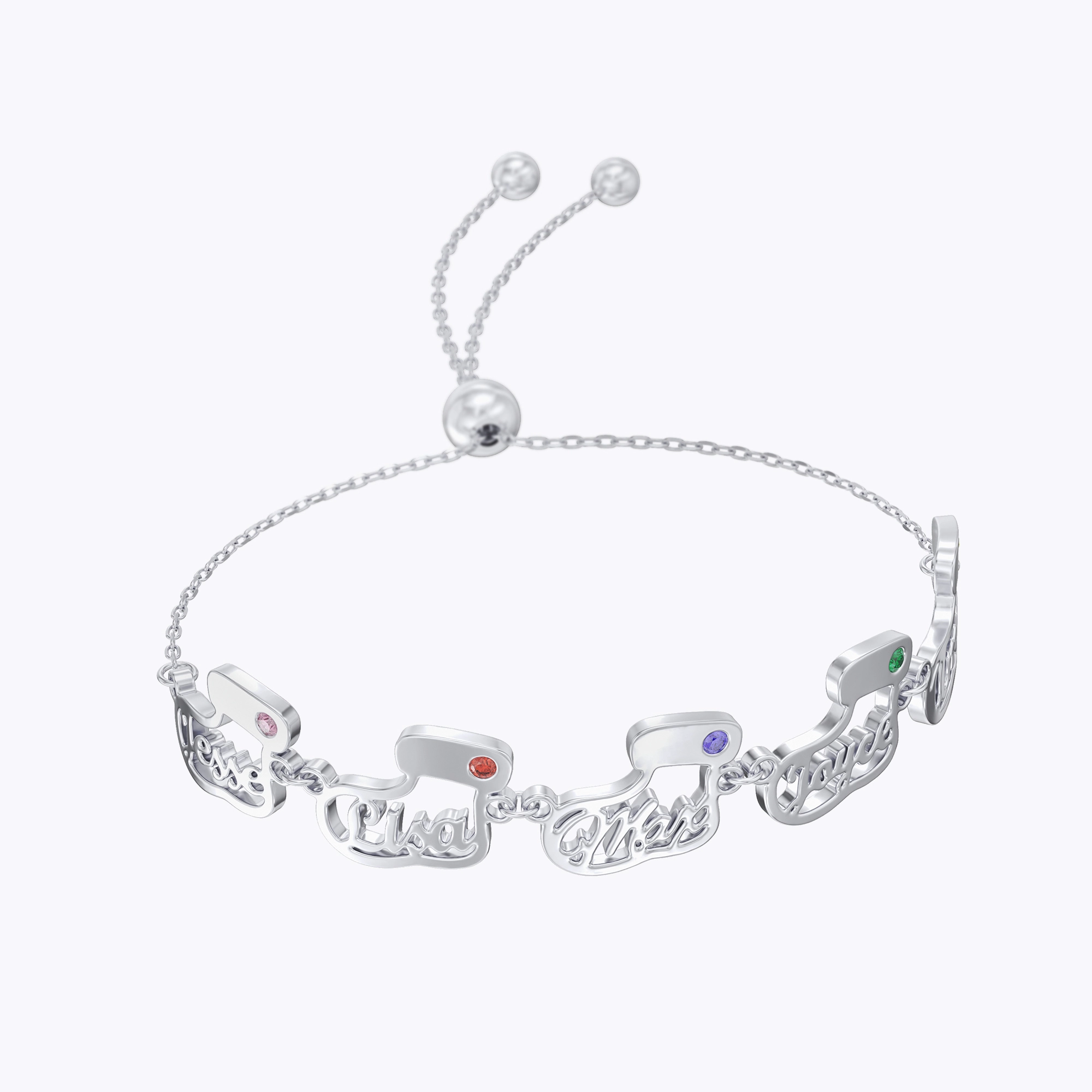 Custom 1-5 Name Christmas Stocking Adjustable Bracelet