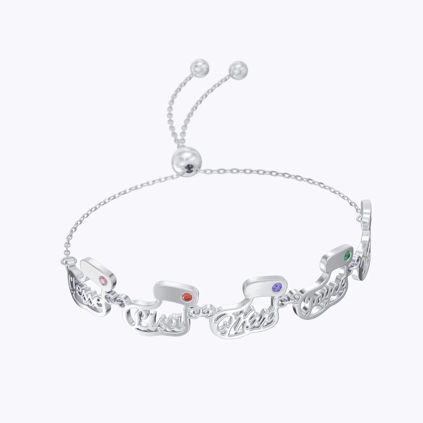 Custom 1-5 Name Christmas Stocking Adjustable Bracelet