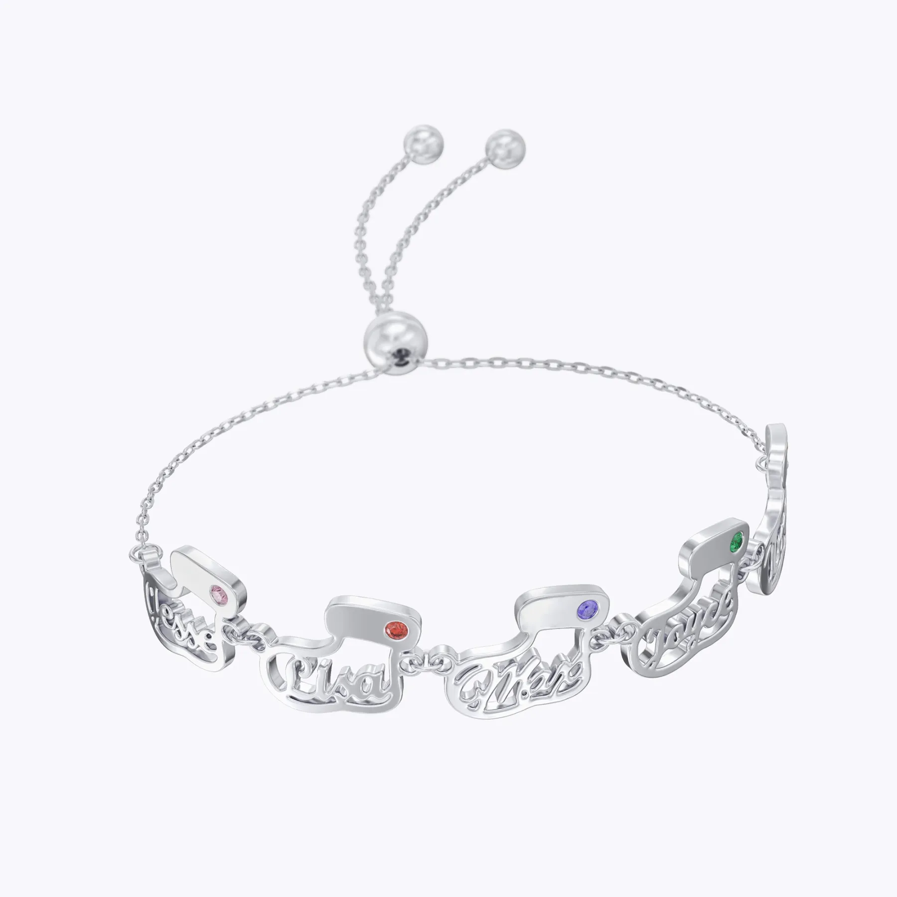 Custom 1-5 Name Christmas Stocking Adjustable Bracelet