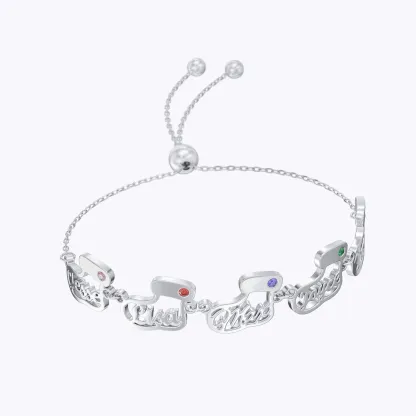 Custom 1-5 Name Christmas Stocking Adjustable Bracelet