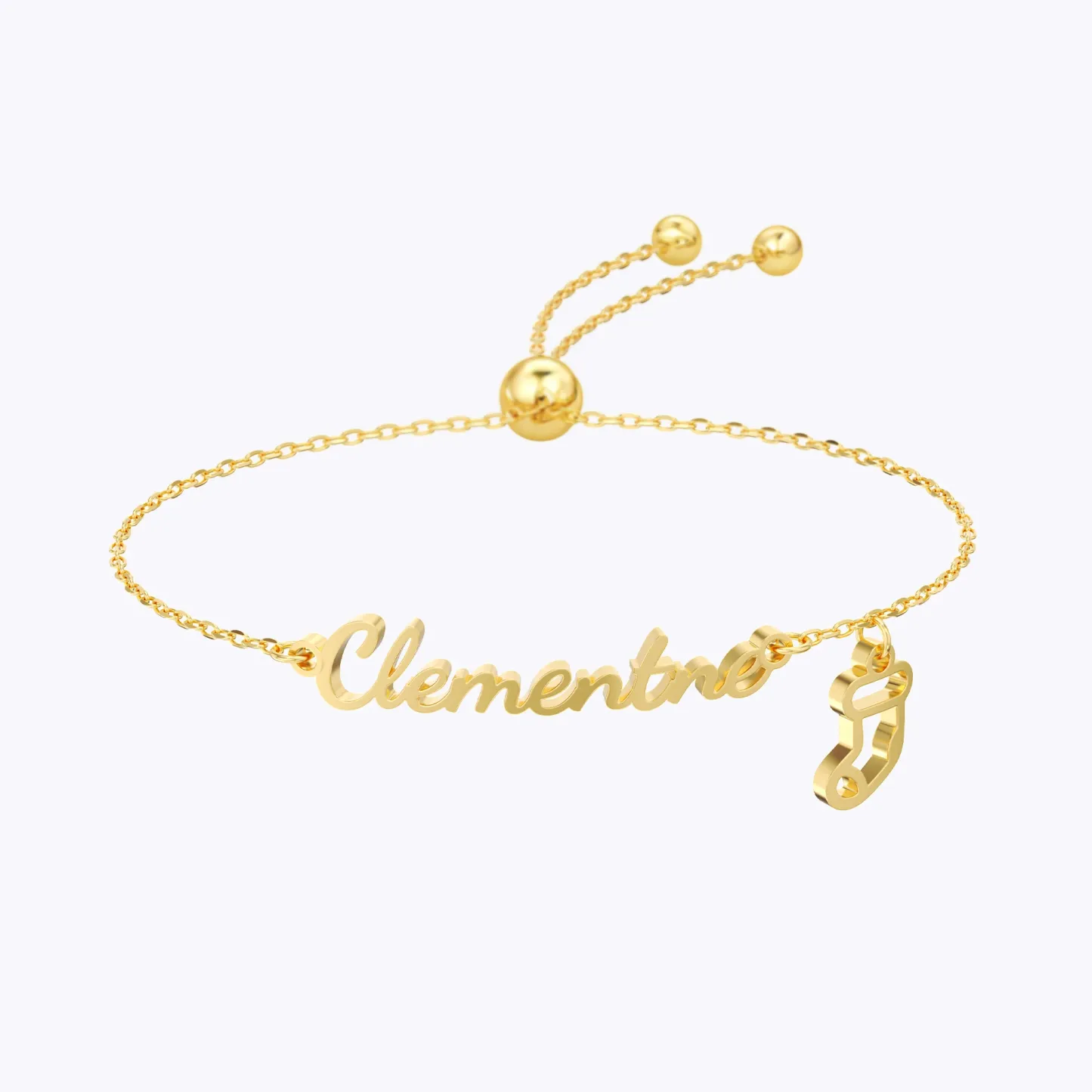 Custom Name Christmas Charm Adjustable Bracelet