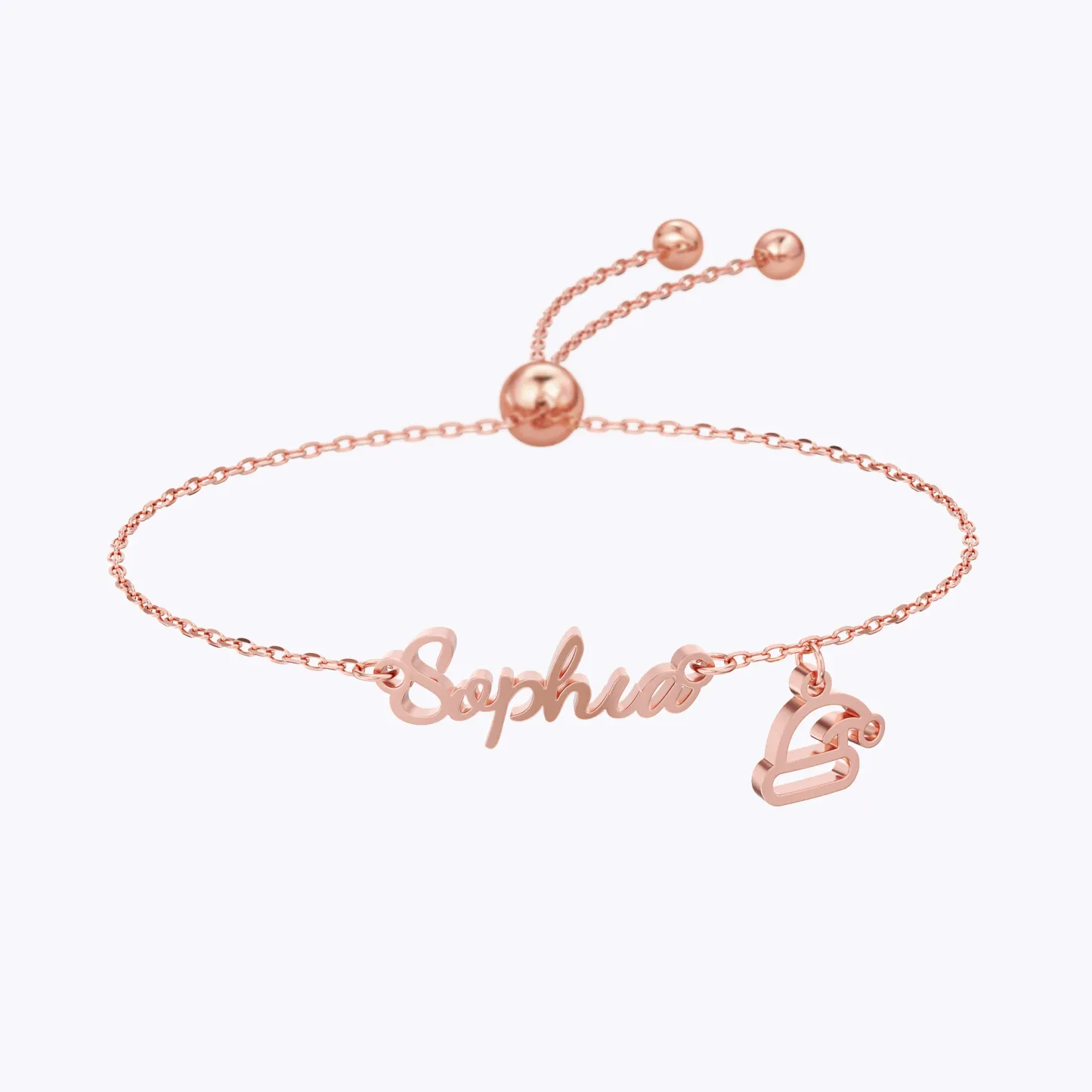Custom Name Christmas Charm Adjustable Bracelet