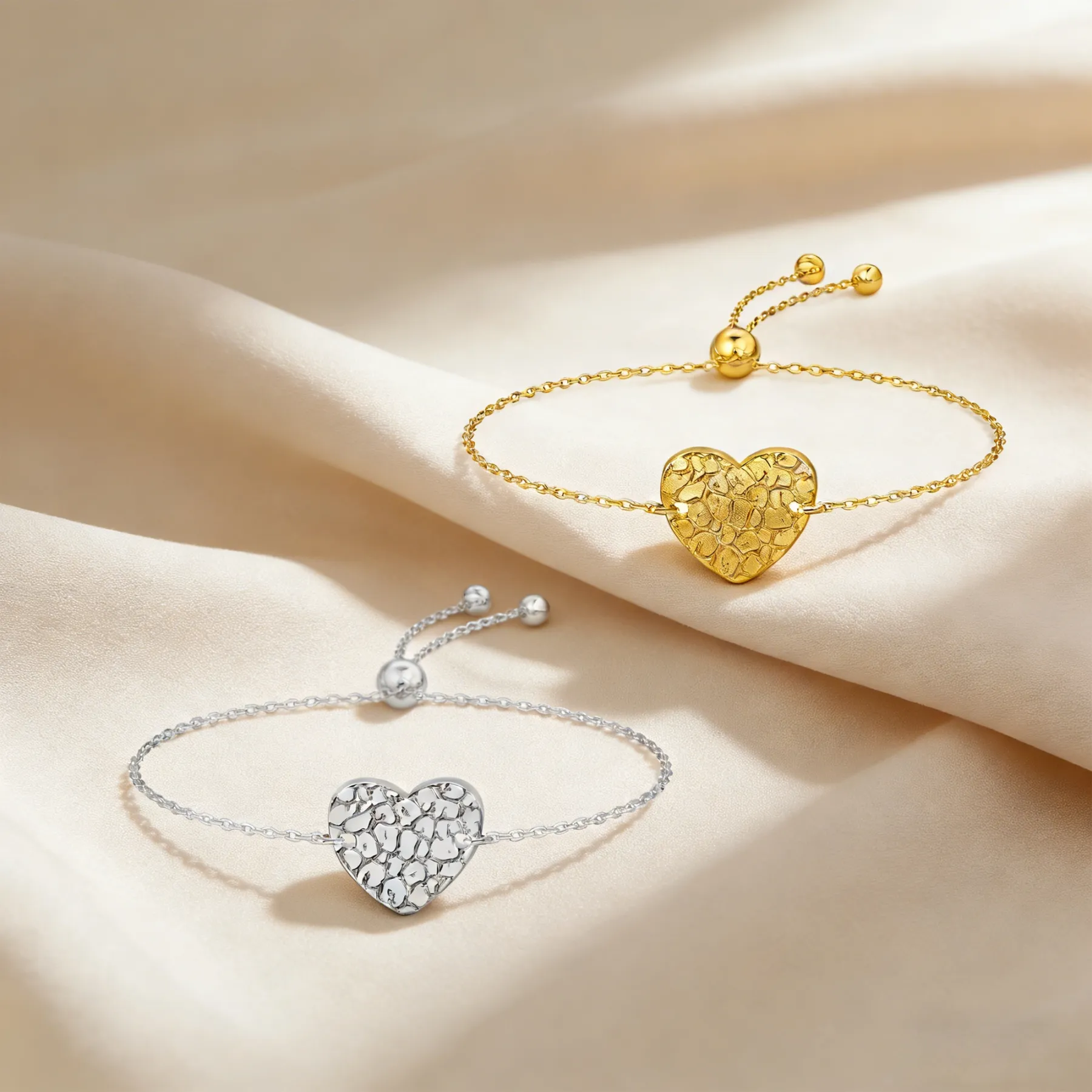 Custom Dog Cat Nose Print Heart Shape Pendant Bracelet with Engraved Name