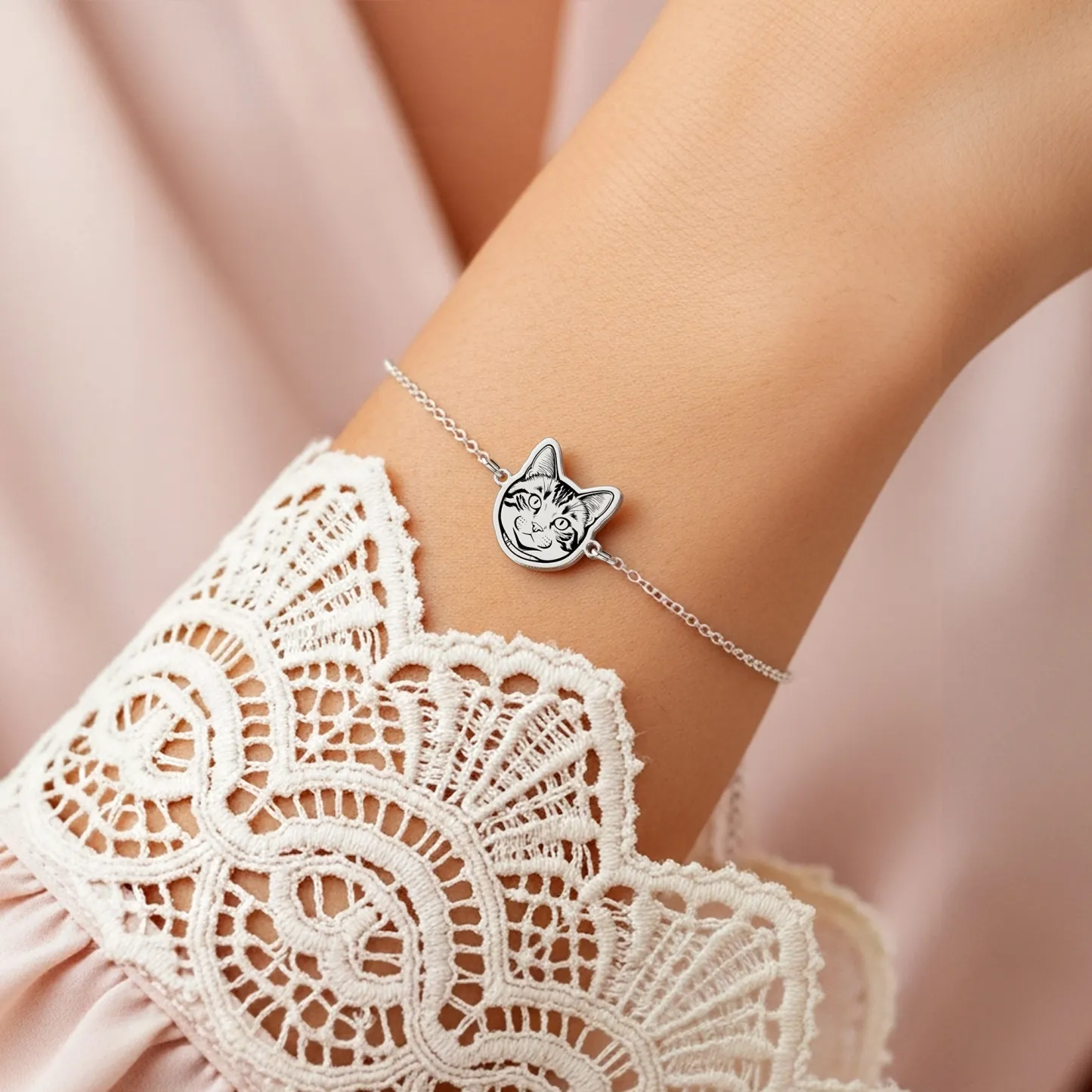 Custom 1-5 Dog Cat Pet Photo Bracelet