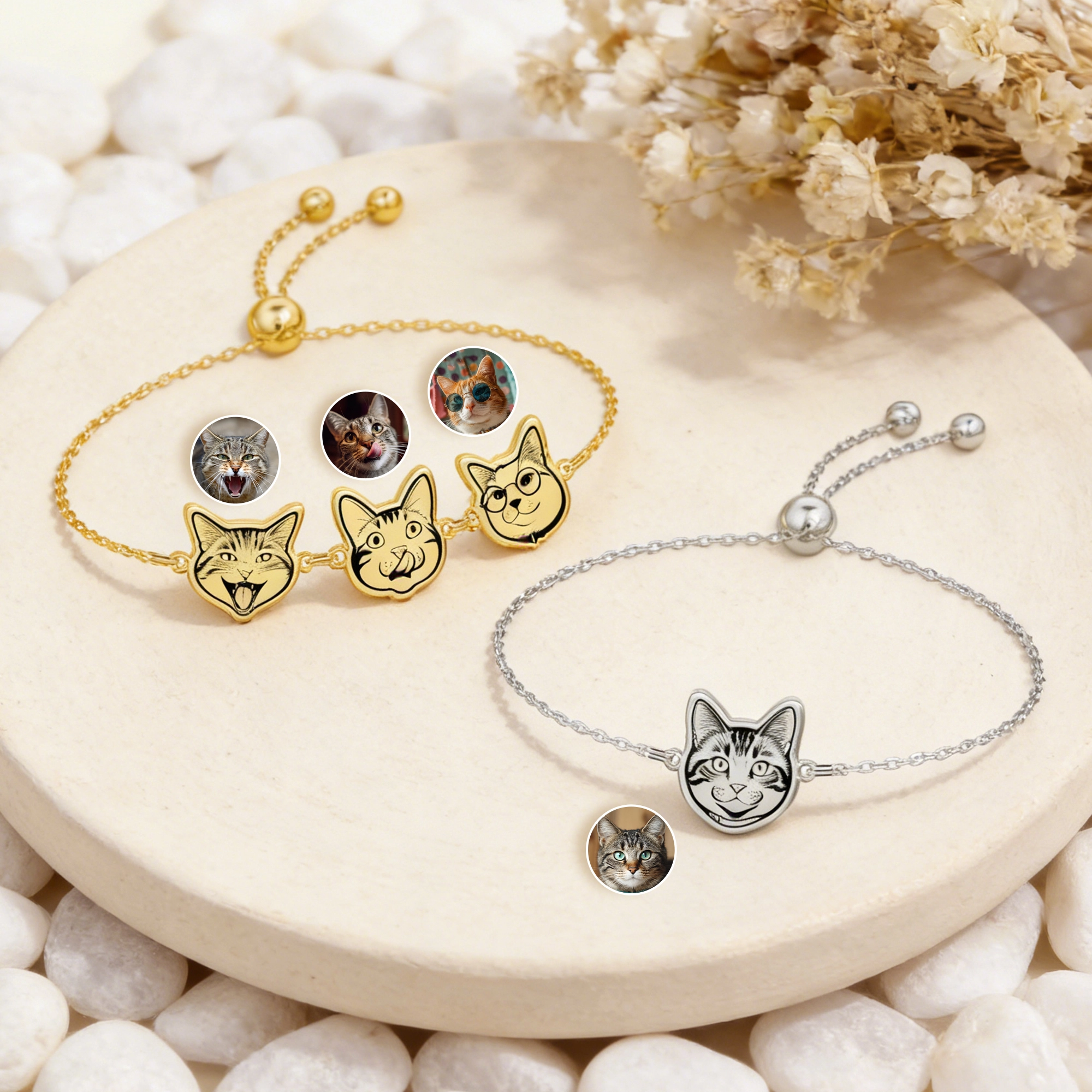 Custom 1-5 Dog Cat Pet Photo Bracelet