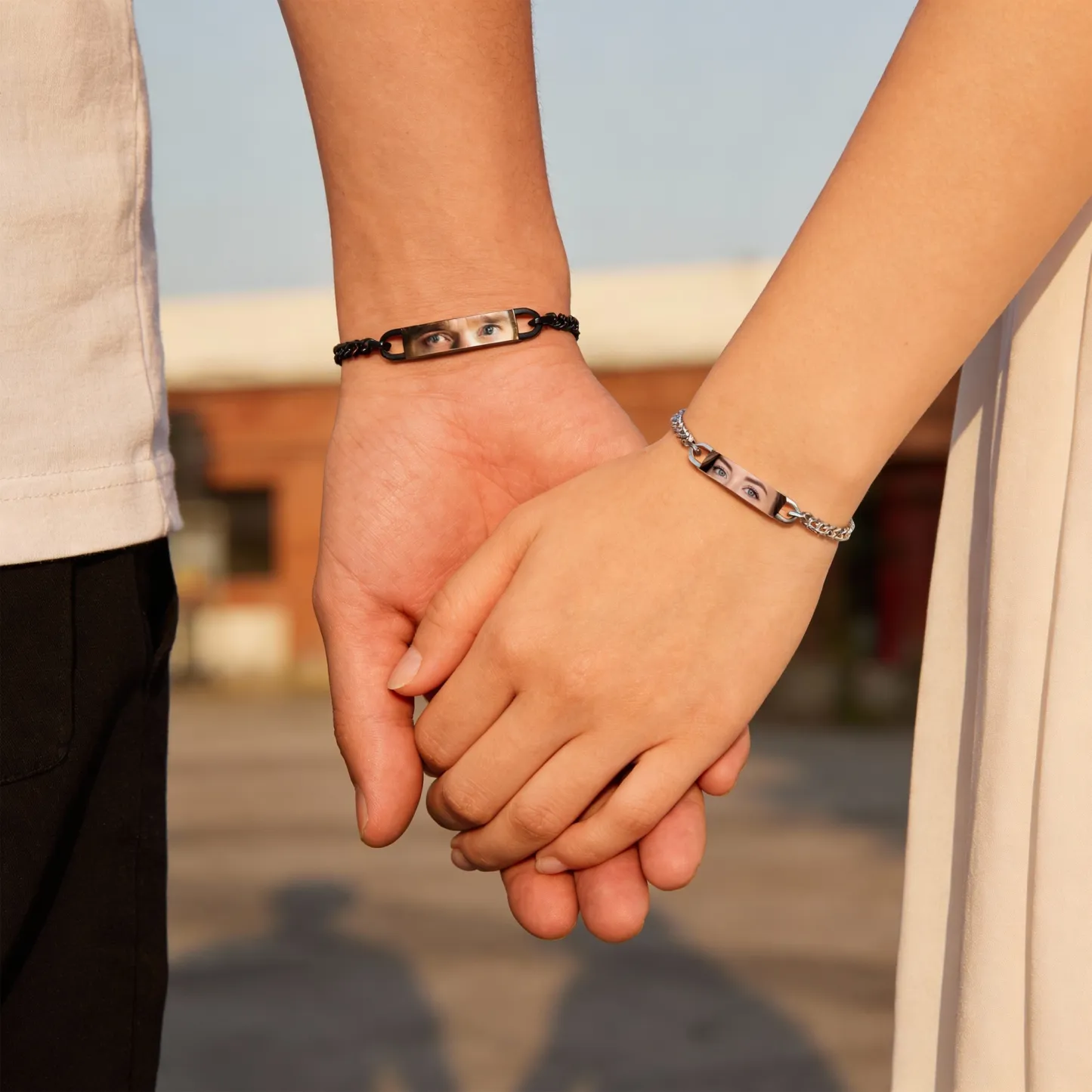 Custom Eye Photo Bracelets For Couple