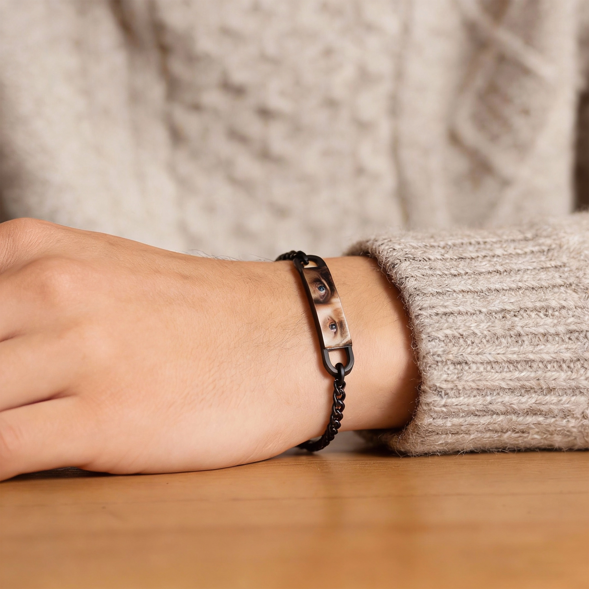 Custom Eye Photo Bracelets For Couple