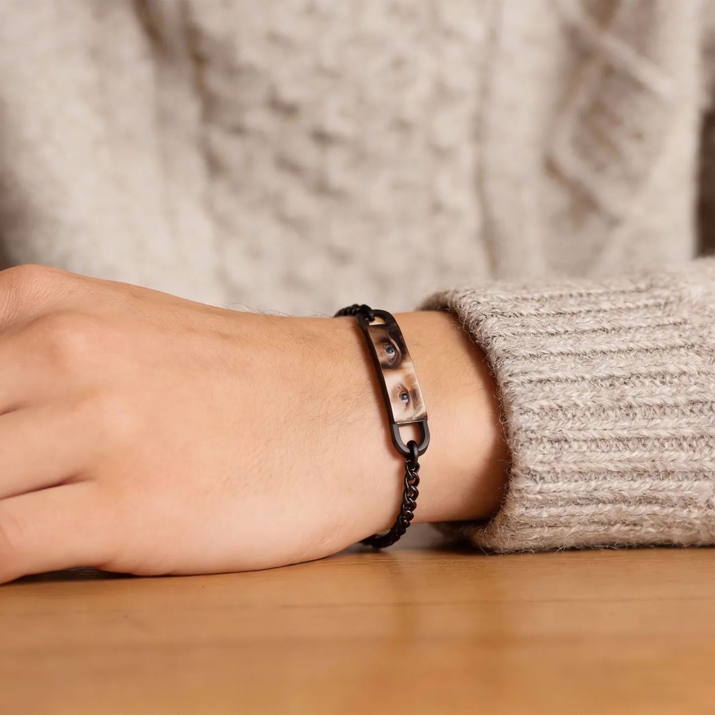 Custom Eye Photo Bracelets For Couple