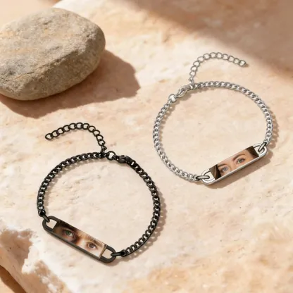 Custom Eye Photo Bracelets For Couple