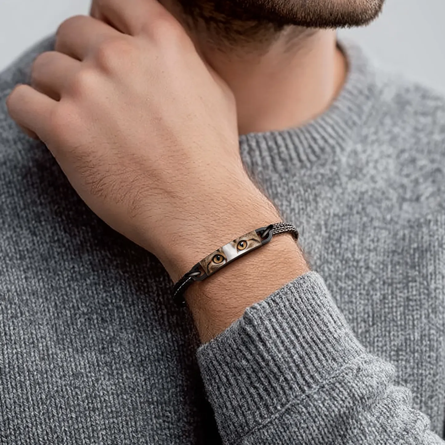 Custom Pet Eye Photo Leather Bracelet