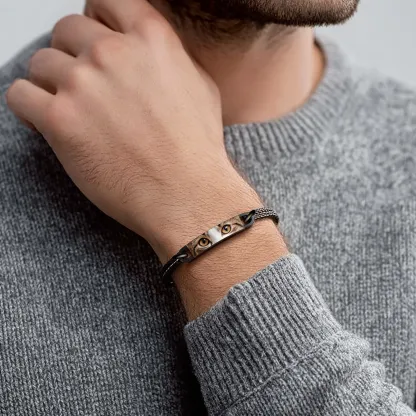 Custom Pet Eye Photo Leather Bracelet