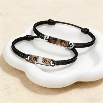 Custom Pet Eye Photo Leather Bracelet