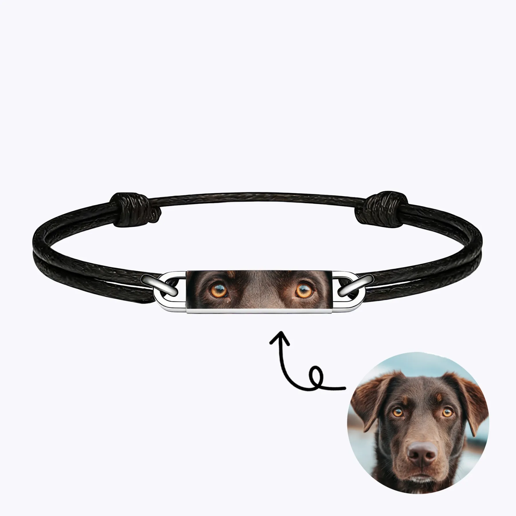 Custom Pet Eye Photo Leather Bracelet