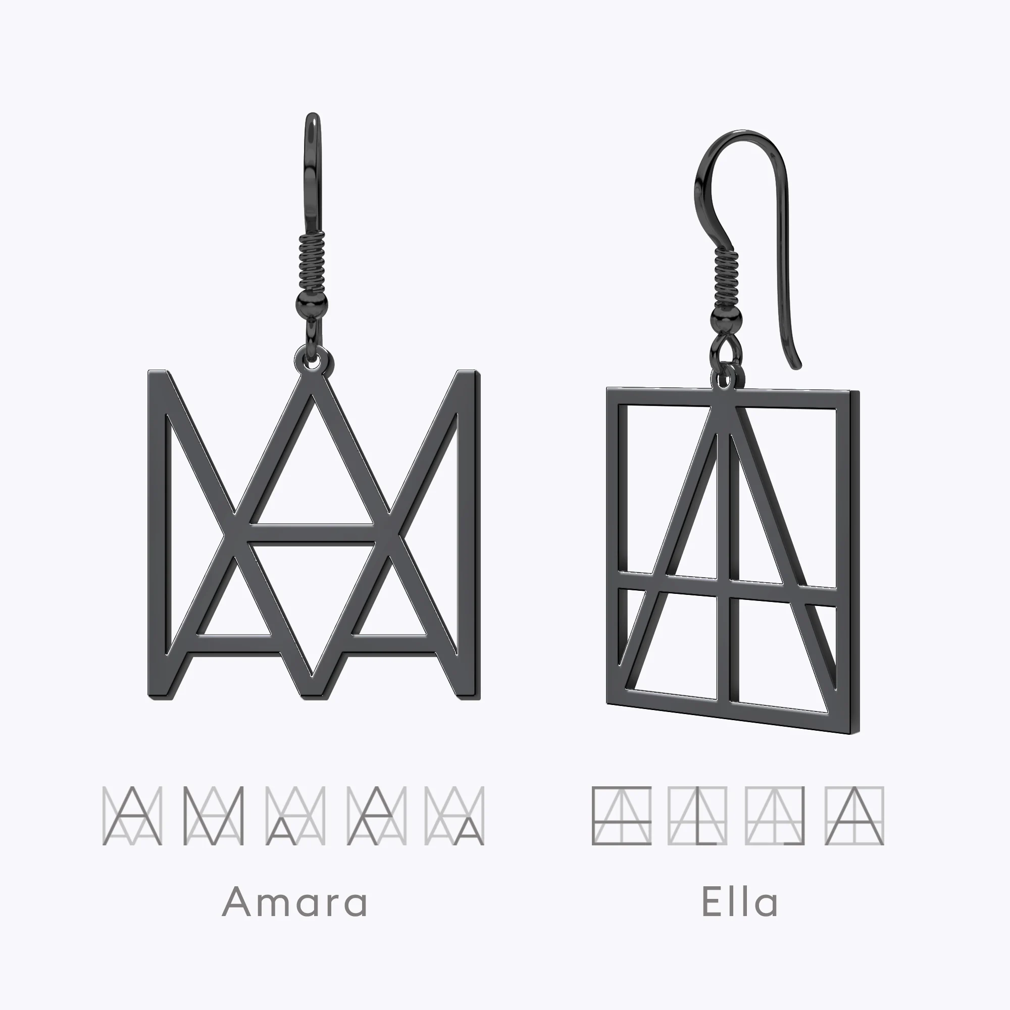 Geo Code Custom Name Logo Monogram Earring