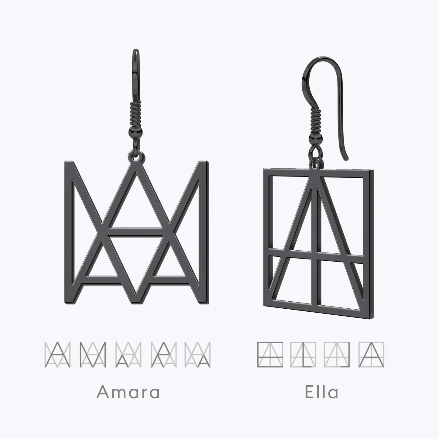 Geo Code Custom Name Logo Monogram Earring