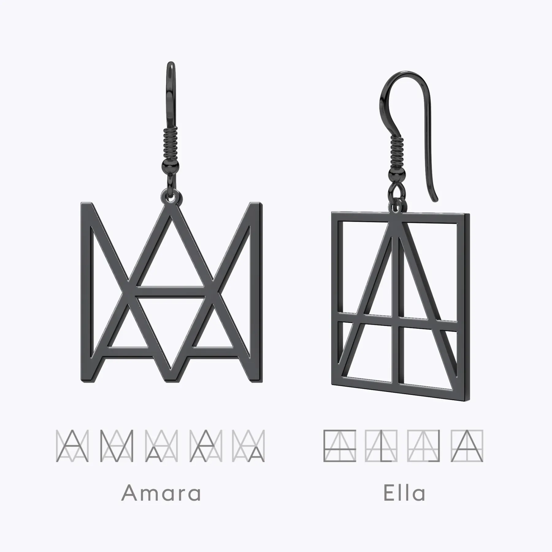 Geo Code Custom Name Logo Monogram Earring