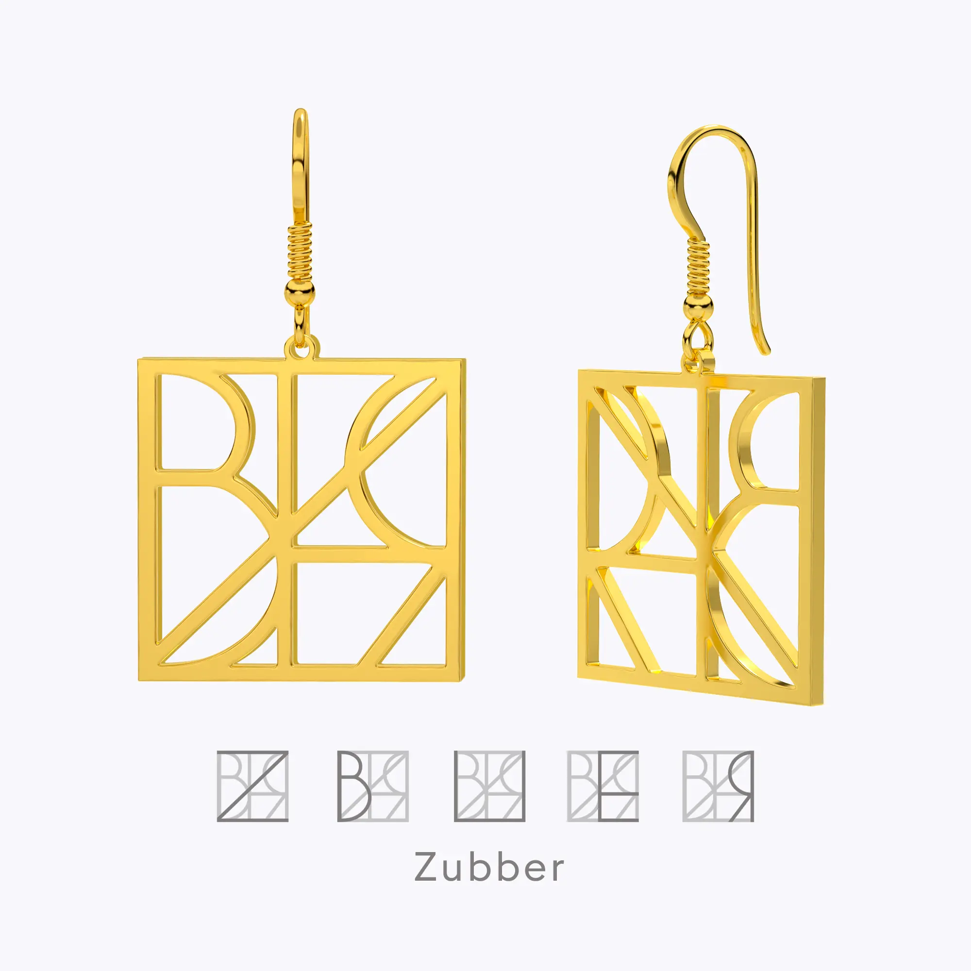 Geo Code Custom Name Logo Monogram Earring