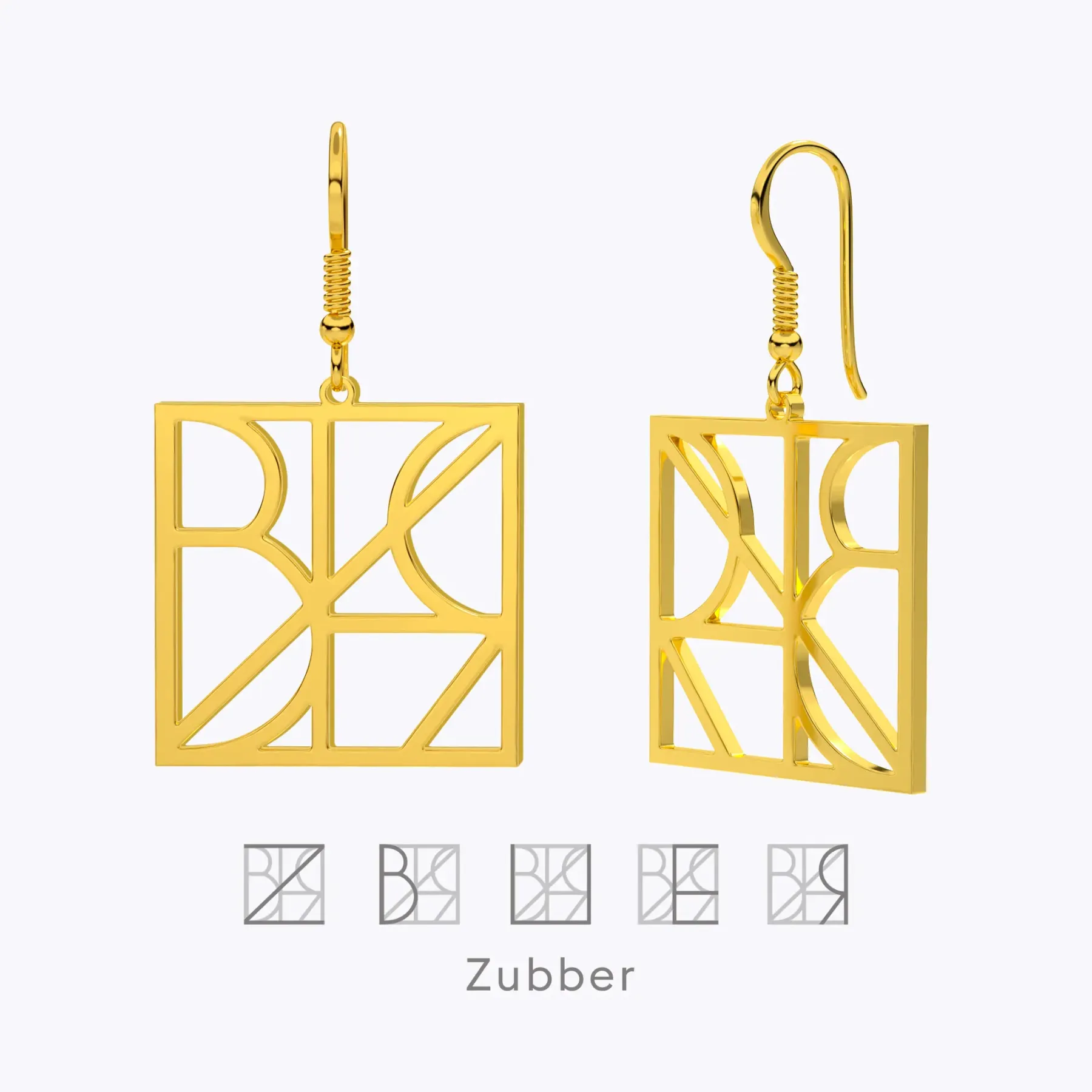 Geo Code Custom Name Logo Monogram Earring