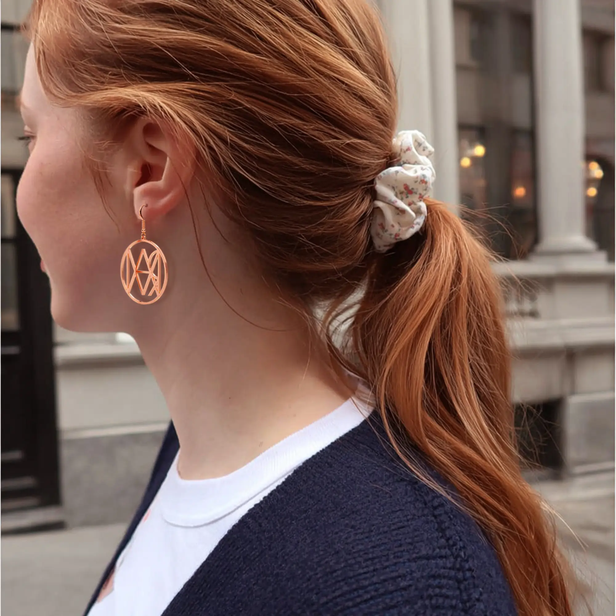 Geo Code Custom Name Logo Monogram Necklace and Earring Set