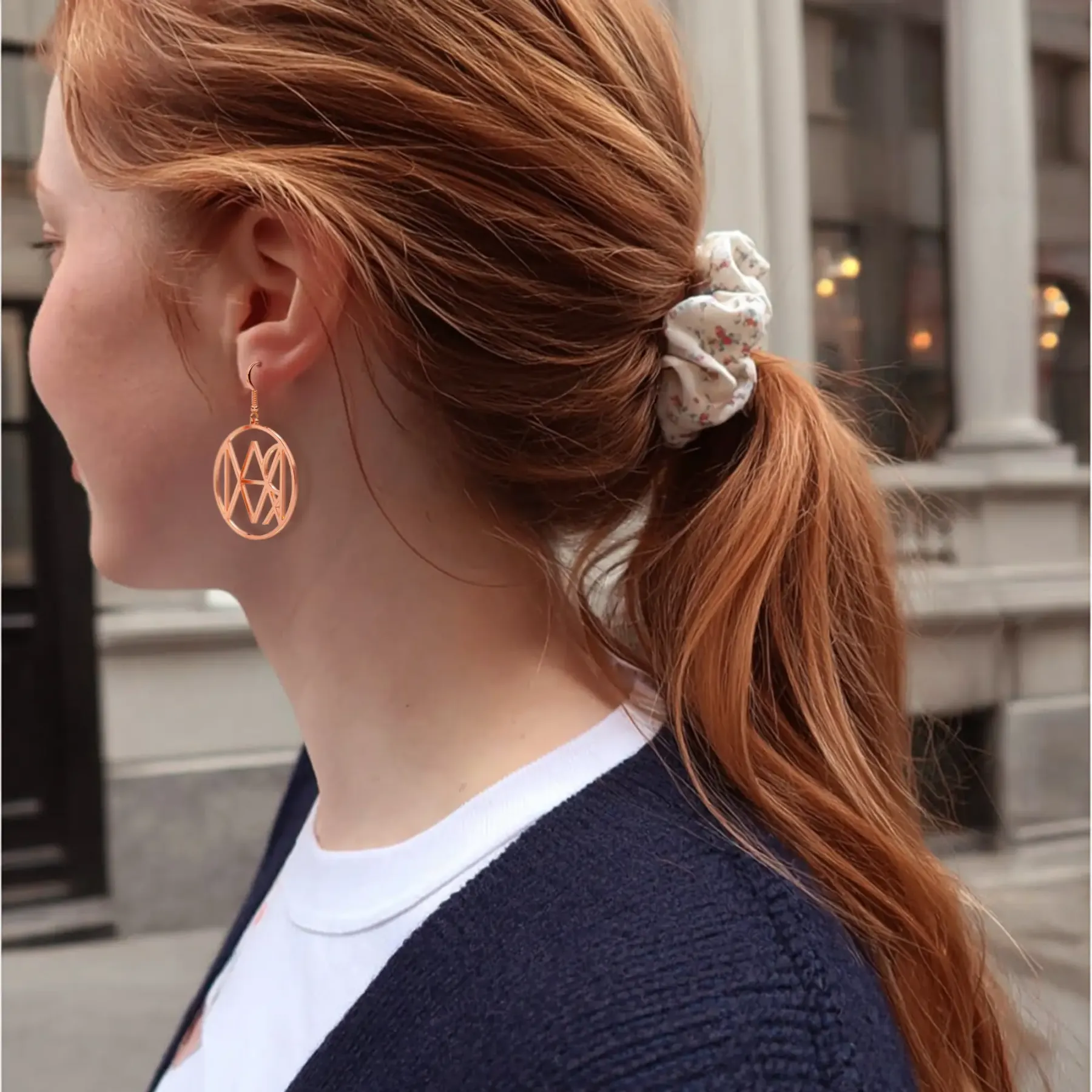 Geo Code Custom Name Logo Monogram Necklace and Earring Set