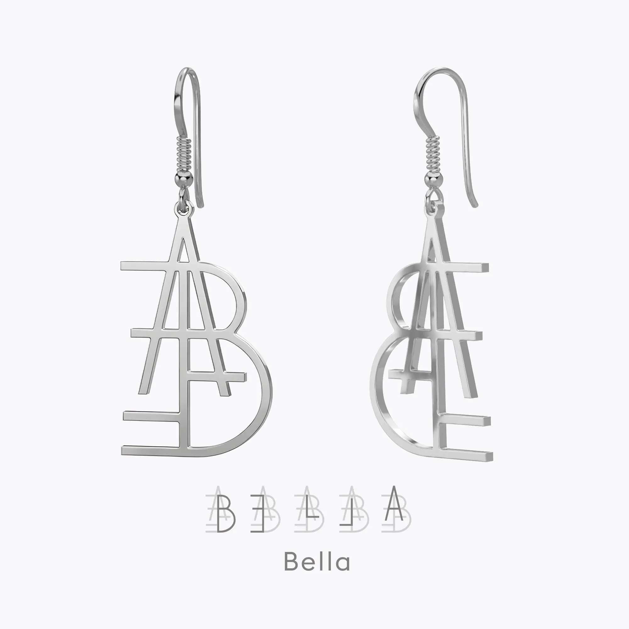 Geo Code Custom Name Logo Monogram Earring