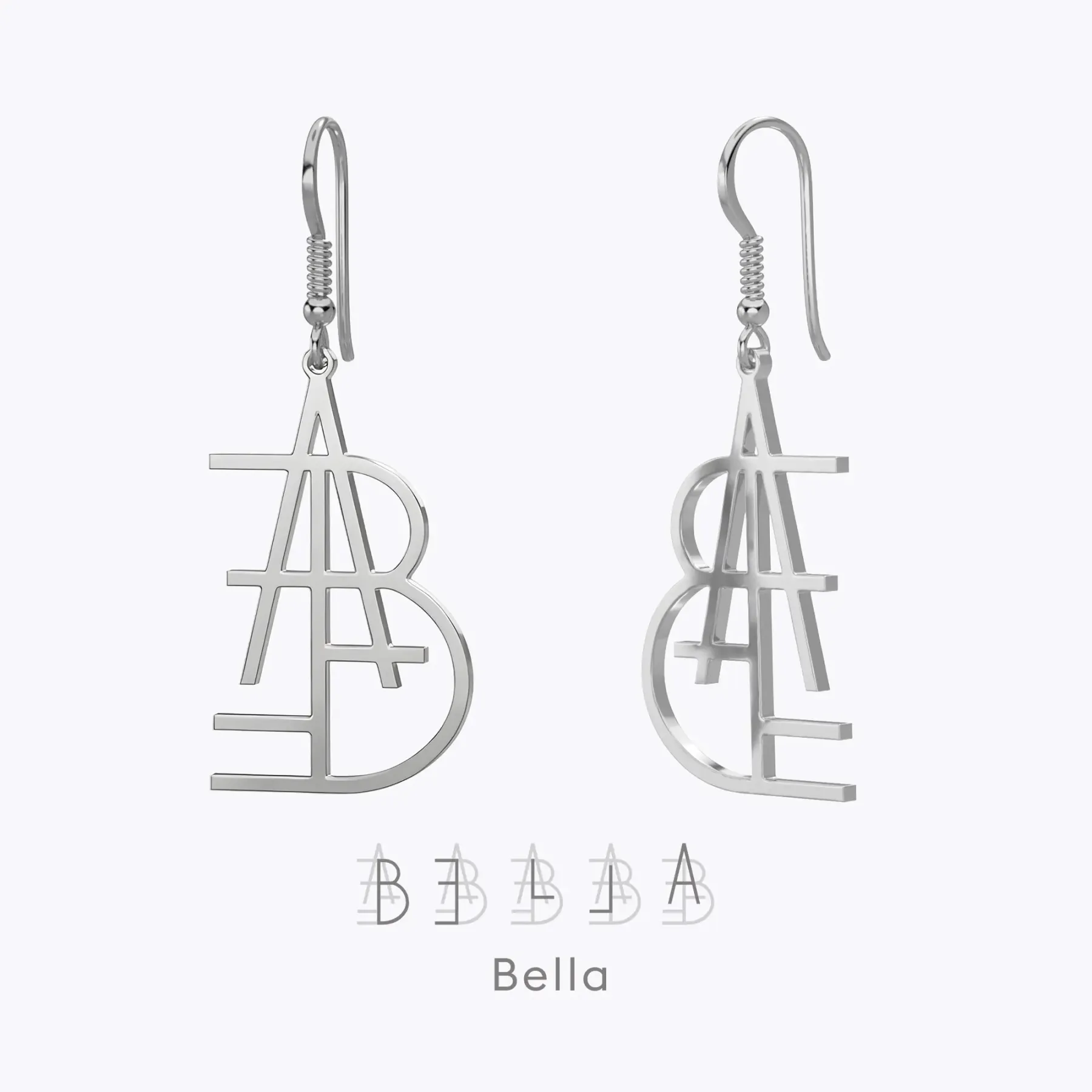 Geo Code Custom Name Logo Monogram Earring