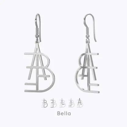 Geo Code Custom Name Logo Monogram Earring