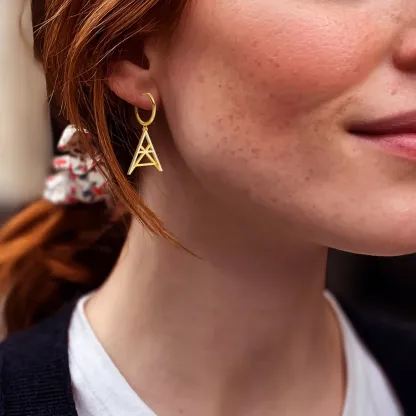 Geo Code Custom Pavé Initial Name Logo Monogram Earring