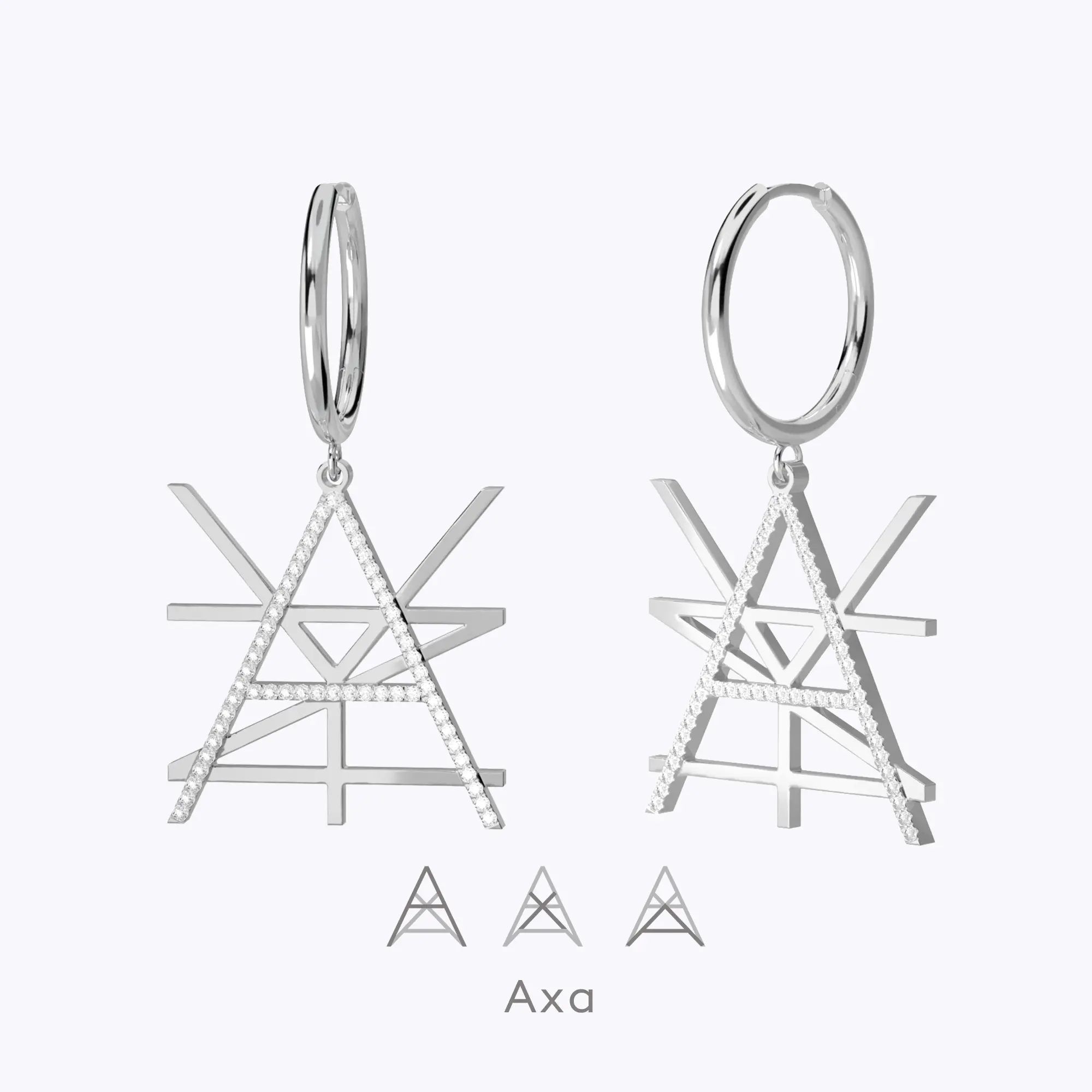 Geo Code Custom Pavé Initial Name Logo Monogram Earring