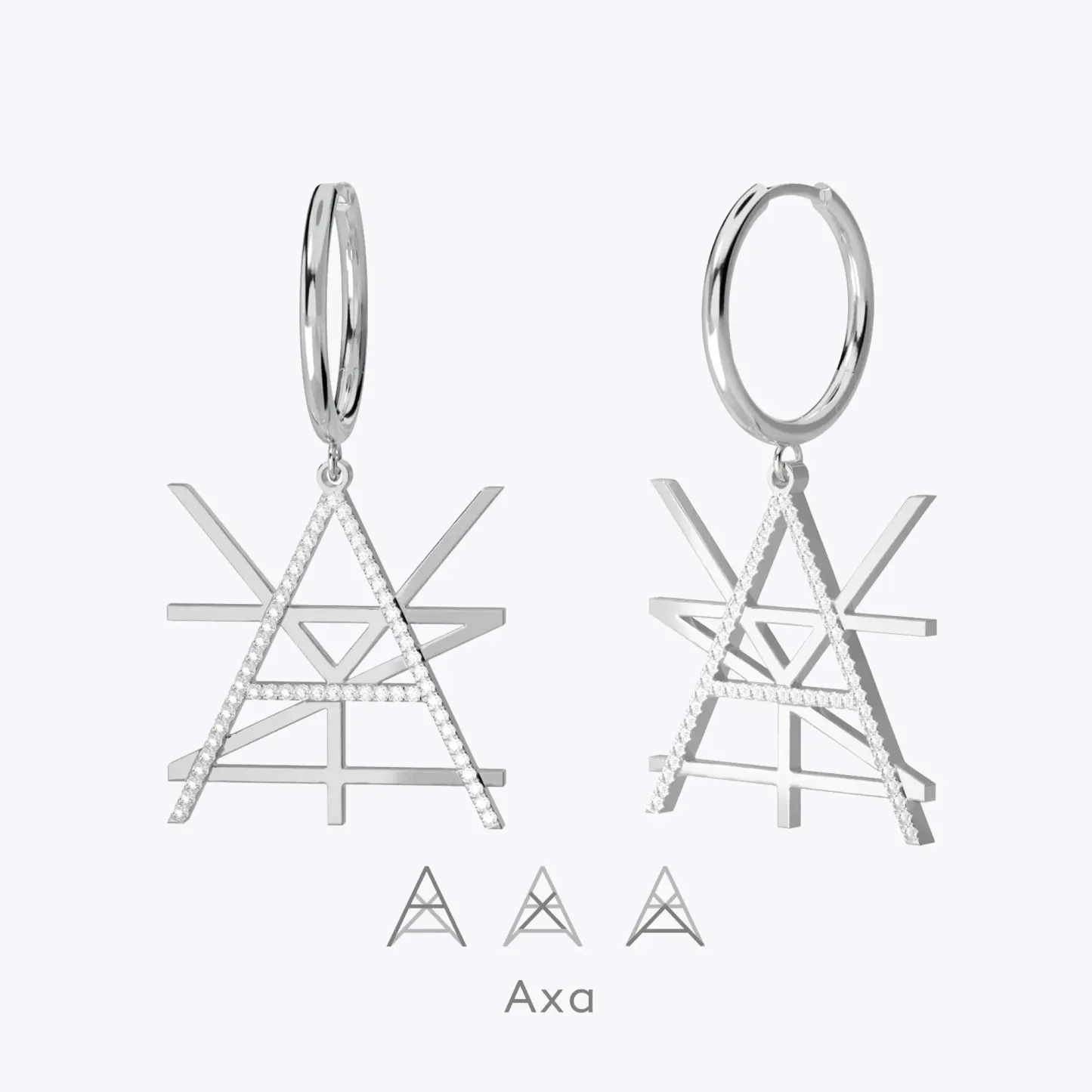 Geo Code Custom Pavé Initial Name Logo Monogram Earring