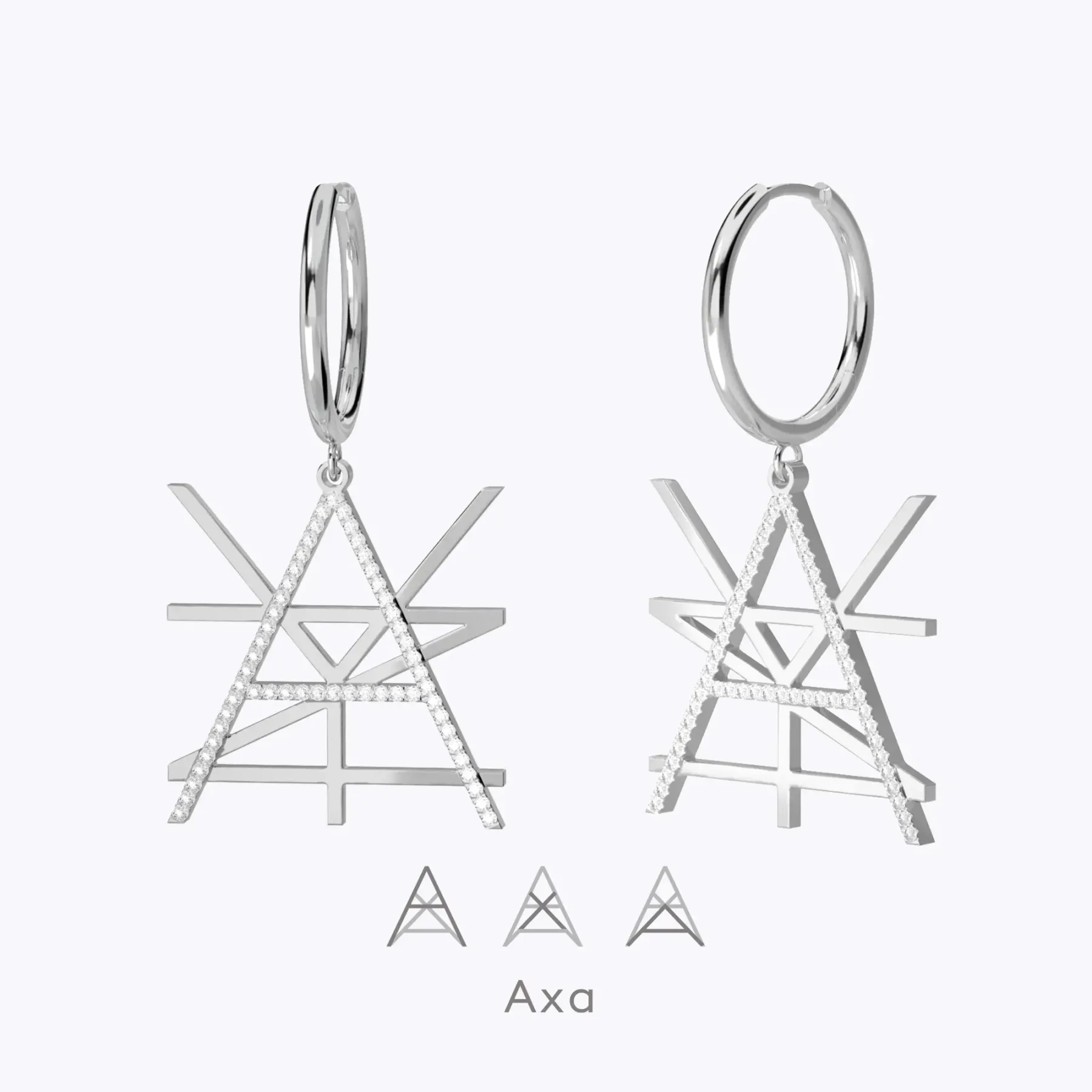 Geo Code Custom Pavé Initial Name Logo Monogram Earring